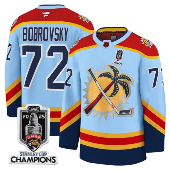 Mens Sergei Bobrovsky 2025 SC‌ CH Jersey Blue Stitched